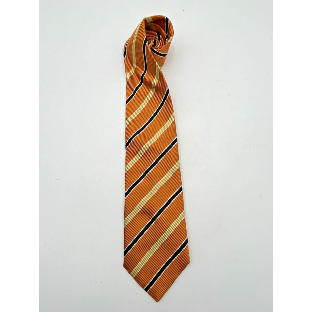 NWT Church's Tie Orange Yellow And Black Diagonal Stripes‎